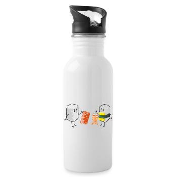 Sushi Shopping - Trinkflasche mit integriertem Trinkhalm - Weiß - Rechts