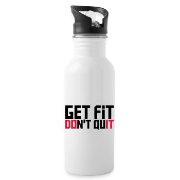 do it get fit dont quit logo design cool trainiere - Trinkflasche mit integriertem Trinkhalm - Weiß - Rechts