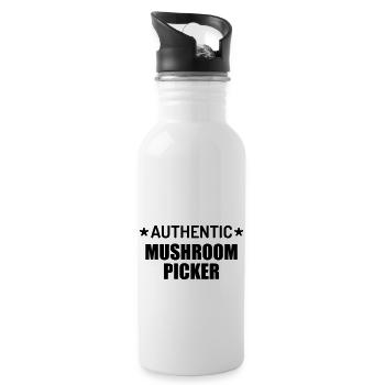 Pilz / Pilzsuche / Kommissionierung / Wald - Trinkflasche mit integriertem Trinkhalm - Weiß - Rechts