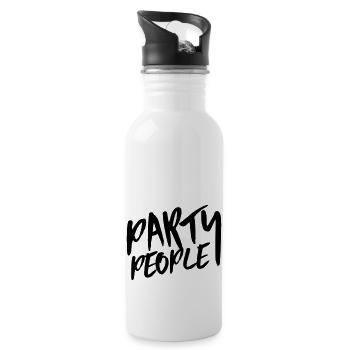 party people - Trinkflasche mit integriertem Trinkhalm - Weiß - Rechts