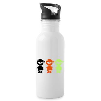 ninjas_002 - Trinkflasche mit integriertem Trinkhalm - Weiß - Rechts
