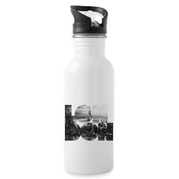 London - Trinkflasche mit integriertem Trinkhalm - Weiß - Rechts