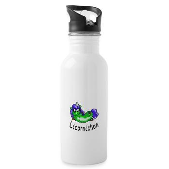Licorne cornichon - Gourde avec paille intégrée - blanc - Droite