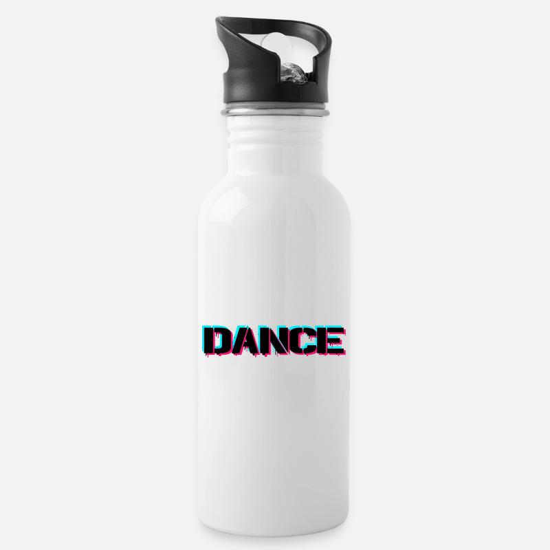 Dance - Trinkflasche mit integriertem Trinkhalm - Weiß