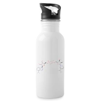 Nicotinamid-Adenin-Dinukleotid-Molekül - Farbe - Trinkflasche mit integriertem Trinkhalm - Weiß - Rechts