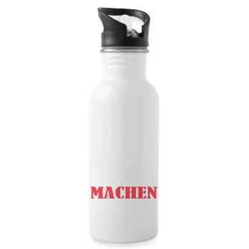 Lehrer einer muss den Job ja machen, Herren, Damen - Trinkflasche mit integriertem Trinkhalm - Weiß - Rechts
