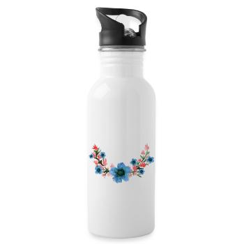 Blume - Trinkflasche mit integriertem Trinkhalm - Weiß - Rechts