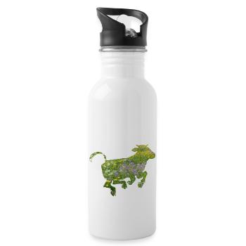 Kuh - Trinkflasche mit integriertem Trinkhalm - Weiß - Rechts