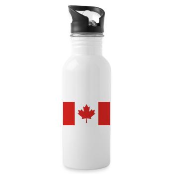 Canada Flag - Water bottle with straw - white - Right
