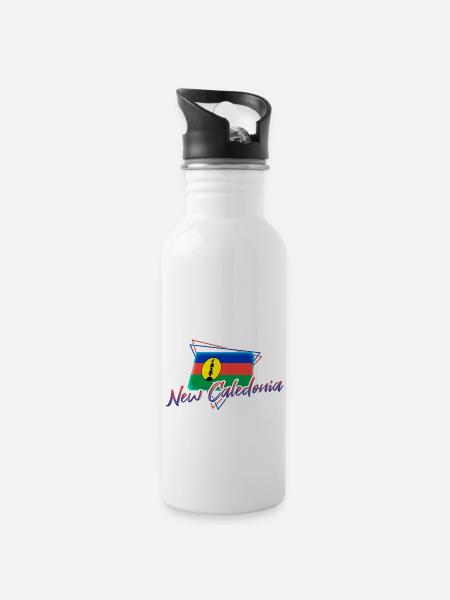 Nouvelle-Calédonie - Gourde avec paille intégrée - blanc