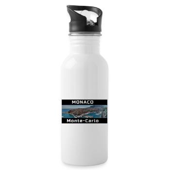 MONACO, Monte Carlo - Water bottle with straw - white - Right