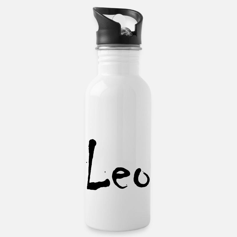 Leo - Trinkflasche mit integriertem Trinkhalm - Weiß