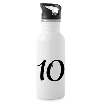 10 - Trinkflasche mit integriertem Trinkhalm - Weiß - Rechts