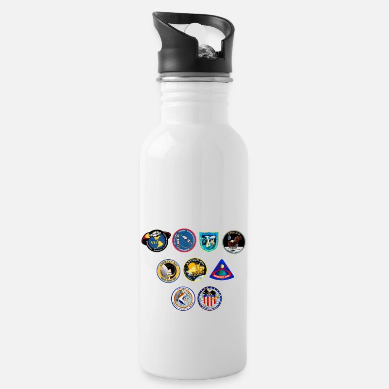 Mission spatiale - Mission Apollo - Gourde avec paille intégrée - blanc