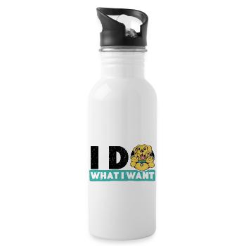 I do what I want - Water bottle with straw - white - Right