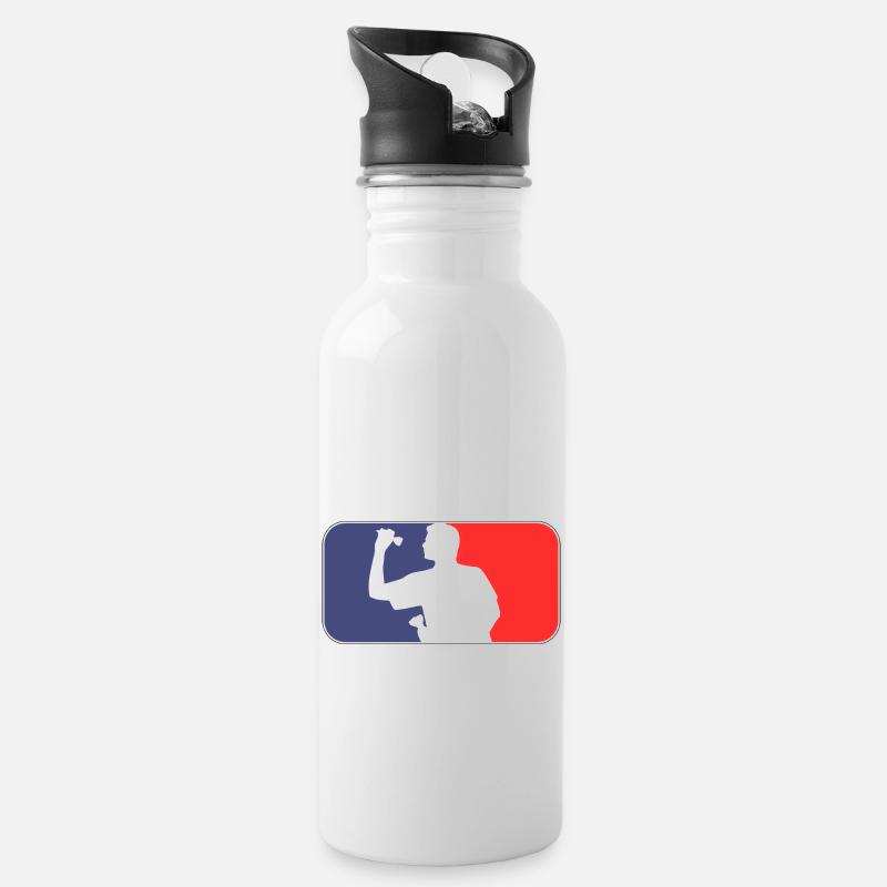 Dart Man - Trinkflasche mit integriertem Trinkhalm - Weiß