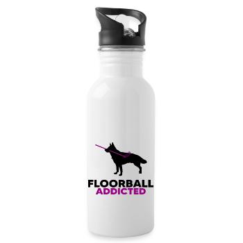 floorball floorballer floorballey - Water bottle with straw - white - Right