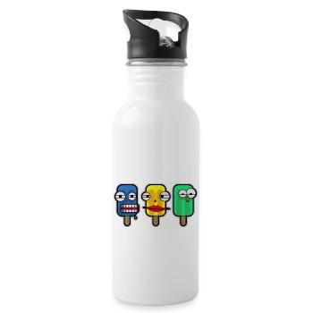 Water Ice Friends - Water bottle with straw - white - Right