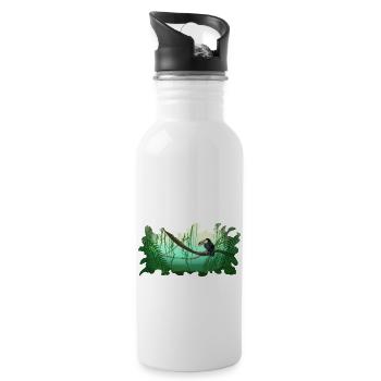 Jungle Toucan Rainforest - Water bottle with straw - white - Right