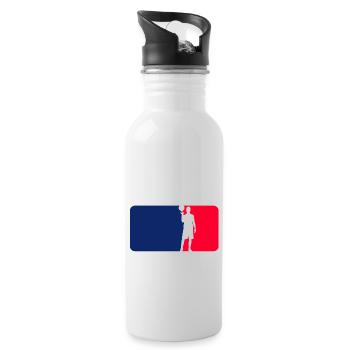 Basketball Logo - Trinkflasche mit integriertem Trinkhalm - Weiß - Rechts