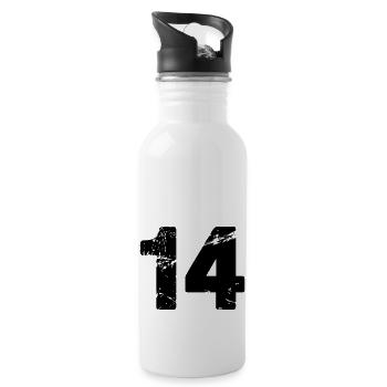 14 - Trinkflasche mit integriertem Trinkhalm - Weiß - Rechts
