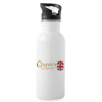 Britische Königin Monarchie Platin-Jubiläum 70. Jahr - Trinkflasche mit integriertem Trinkhalm - Weiß - Rechts