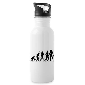 Hot Girl Evolution - Trinkflasche mit integriertem Trinkhalm - Weiß - Rechts