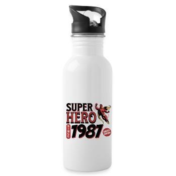 Super Heroes Since 1987 - Anniversary 35 years - Water bottle with straw - white - Right