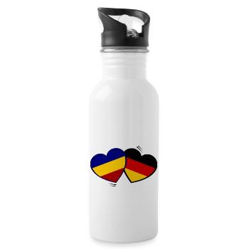 Amour allemand roumain - Gourde avec paille intégrée - blanc - Droite
