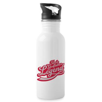 Uncle Godfather Legend Quote - Water bottle with straw - white - Right
