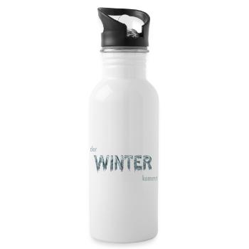 Winter - Trinkflasche mit integriertem Trinkhalm - Weiß - Rechts