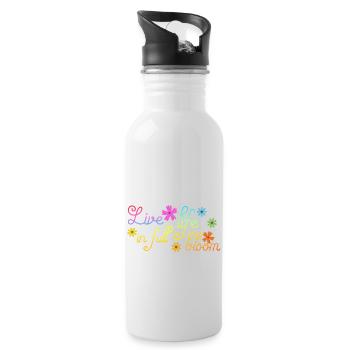 Live Life in Full Bloom idée cadeau original - Gourde avec paille intégrée - blanc - Droite