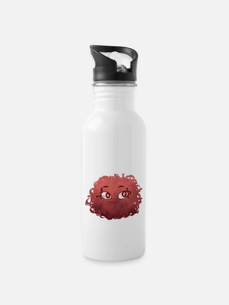 Little Pelota Monster n°3 – red - Water bottle with straw - white