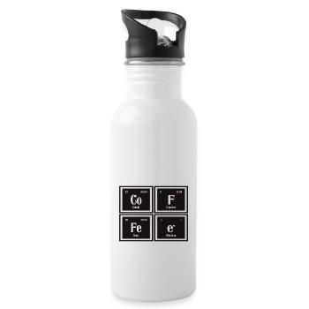 Coffee | Periodic Table of Elements - Water bottle with straw - white - Right