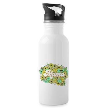 Stolze Mama Mutter Mami Lebensaufgabe Kinder Kind - Trinkflasche mit integriertem Trinkhalm - Weiß - Rechts