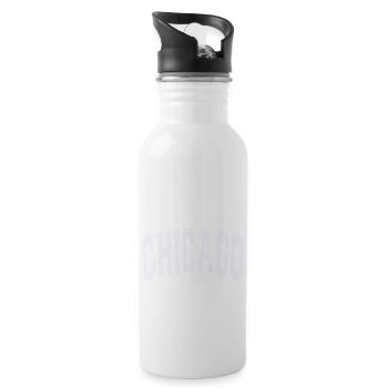 CHICAGO College - Trinkflasche mit integriertem Trinkhalm - Weiß - Rechts