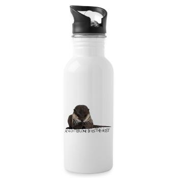 An Otter One Bites the Dust - Trinkflasche mit integriertem Trinkhalm - Weiß - Rechts