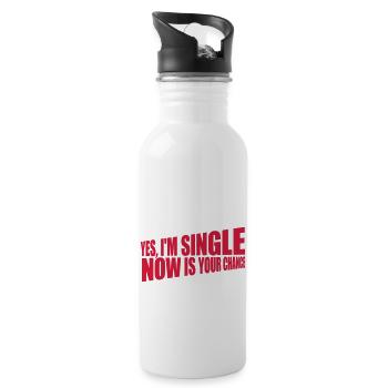 single now your chance - Trinkflasche mit integriertem Trinkhalm - Weiß - Rechts
