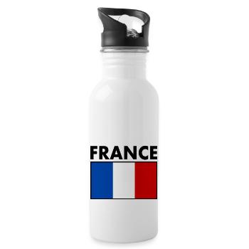 FRANCE FLAG - Water bottle with straw - white - Right