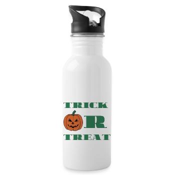 Truc ou friandise Citrouille Astuce ou Halloween aigre - Gourde avec paille intégrée - blanc - Droite