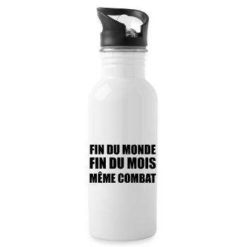 fin du monde fin du mois même combat - Gourde avec paille intégrée - blanc - Droite
