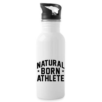 Natural Born Athlete - Trinkflasche mit integriertem Trinkhalm - Weiß - Rechts
