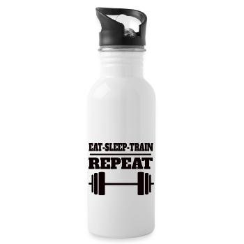Fitness Strength Training Fit Muscle Bodybuilder - Gourde avec paille intégrée - blanc - Droite