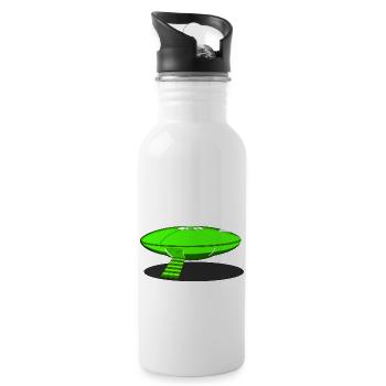 UFO Sports Grün von Area51 Paranormal Zeichnung 2022 - Trinkflasche mit integriertem Trinkhalm - Weiß - Rechts