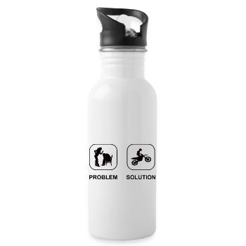 Moto Cadeau Cyclomoteur Motocycliste Motocross - Gourde avec paille intégrée - blanc - Droite