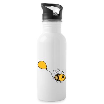 Happy Balloon Bee Comic - Water bottle with straw - white - Right