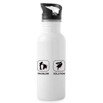 Snowboard Winter Sports Snowboarder Saying - Water bottle with straw - white - Right