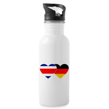 Costa Rica Allemagne Flag Heart - Gourde avec paille intégrée - blanc - Droite