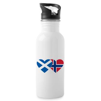 Écosse Norvège Flag Heart - Gourde avec paille intégrée - blanc - Droite