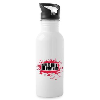 in going to hell - Water bottle with straw - white - Right